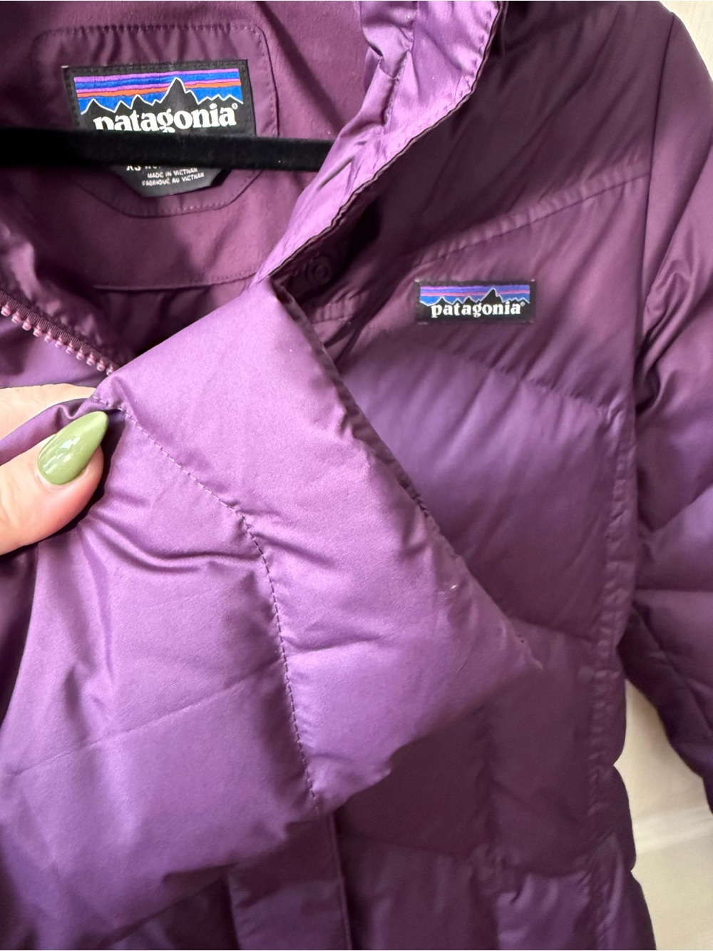 Patagonia Down With It Parka Dark Plum Purple 600 Fill Down Womens Size XS - Picture 12 of 14